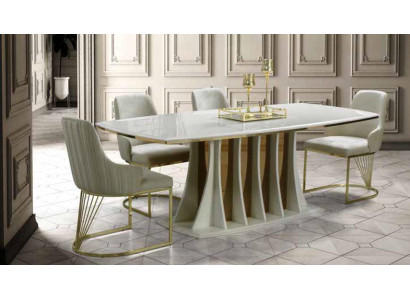 Dining room set Luxury Table +4x Chairs Modern Design Furnishings new
