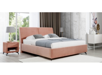 Bedroom Set Pink Bed Wood 2x Bedside tables Elegant Modern Luxury new 3-piece.