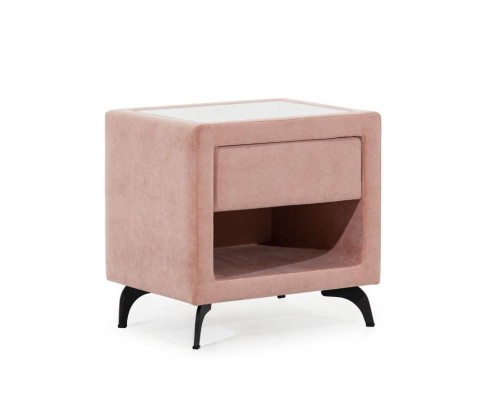 Bedroom Set Pink Bed Wood 2x Bedside tables Elegant Modern Luxury new 3-piece.