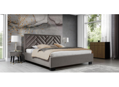 Bedroom Set Gray Bed Wood 2x Bedside tables Elegant Modern Beautiful new 3-piece.