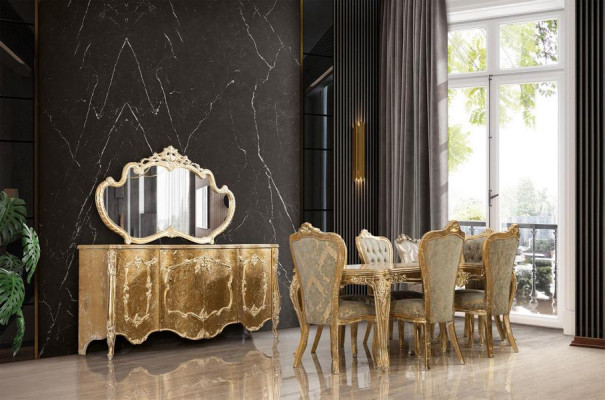 Sideboard Mirror Luxury Group Chest of drawers Suite Chests of drawers Wardrobe Sideboards Gold