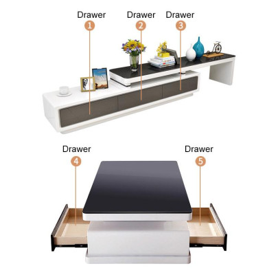 Designer Modern Sideboard Black and White Chest of Drawers TV Stands Luxury