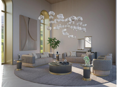 Sofa set 4-piece upholstered sofa living room three-seater sofa design modern armchair