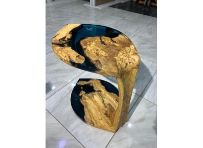 Side table Coffee table Coffee table Epoxy resin Brown Living room Design