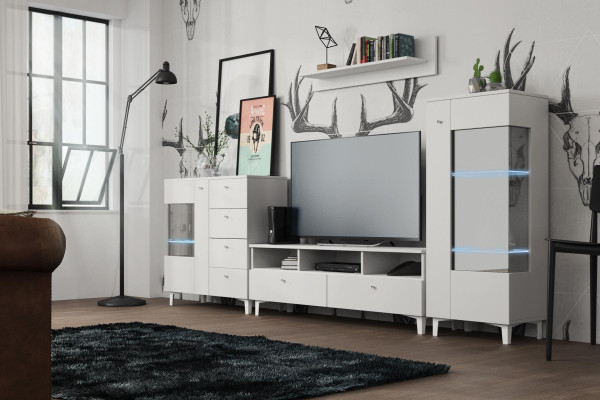 Living room Set Display case Chest of drawers Wall shelf Living walls Chests of drawers Design Wardrobe 4 pieces.