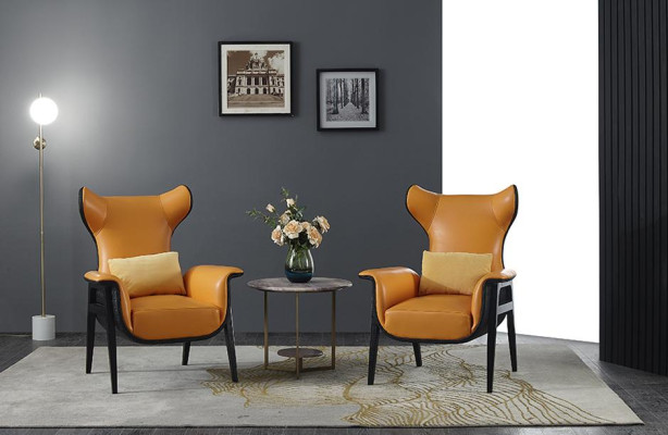 Luxury Single Seater Armchair Blue Living room Upholstered Chair Furniture Modern Design