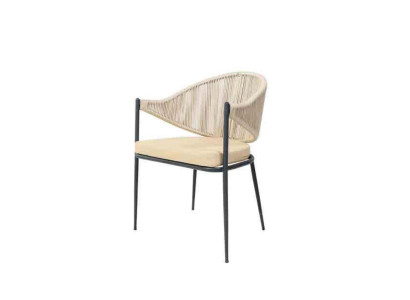 Beiger Chair Single Seater Upholstered furniture Dining room Chairs Stainless steel elements