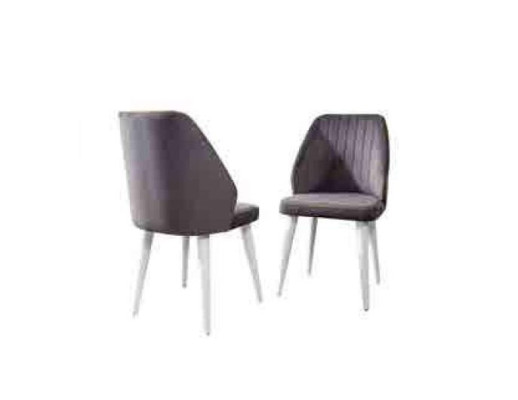 Gray Modern Dining Room Chair Single Seater Wooden Feet Luxury Furniture Chairs