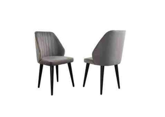 Gray Dining room Chair Luxury Single Seater Textile Furniture Designer Model new