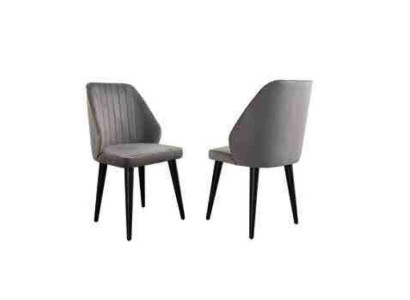 Gray Dining room Chair Luxury Single Seater Textile Furniture Designer Model new
