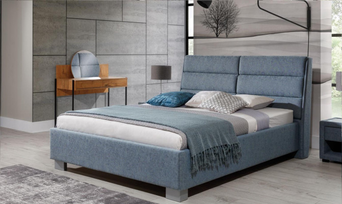 Bedroom Set Blue Bed Beautiful 2x Bedside tables Complete Set Luxury new 3-piece.