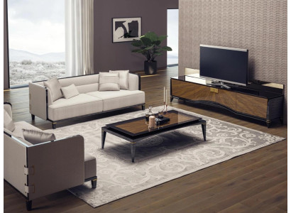 Upholstered furniture Sofa Couch Designer 2x Three Seater Sofas Modern White Furnishings