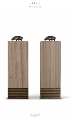 Living room decor hallway column Marble with brass stand Bellavista Collection
