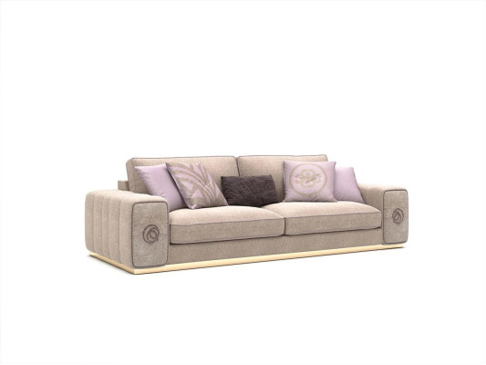Beige Three Seater Sofa Couch Living room Upholstered furniture Furnishings new Furniture