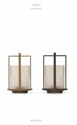 Lantern candle holder lantern glass brass new color brown