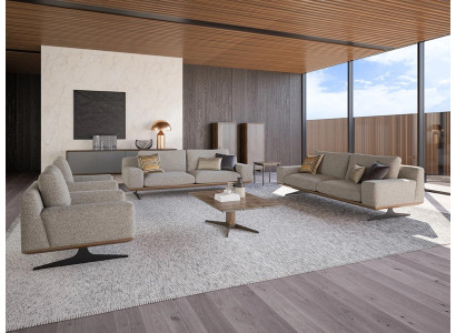 Living room set 6 pieces 2x sofa three-seater modern 2x armchair sofa set coffee table