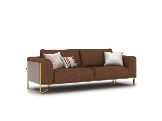 Luxury Sofa Three Seater Brown Upholstered furniture Modern Couch Design Furnishings