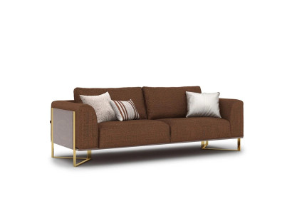 Luxury Sofa Three Seater Brown Upholstered furniture Modern Couch Design Furnishings