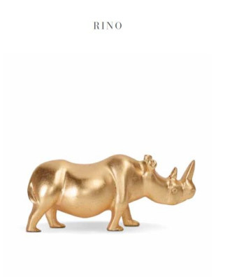 Brass rhinoceros decoration figure sculpture gold Africa new color gold