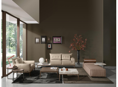 Sofa set Prianera Design Sofa Armchair Upholstery Couches 3-piece. Set chaise longue