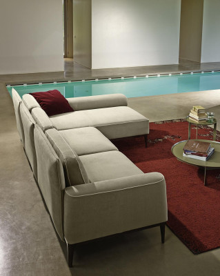 Corner sofa Modern Design Gray Sofas Fabric L-shape Couch Living room Sofa PRIANERA