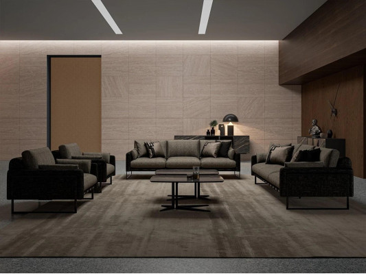 Luxury living room sofa set 2x three-seater couches sofa with coffee table set 6 pieces