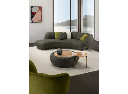 Textile Sofa 3 Seater Upholstery Leather Modern Relax Seat Luxury Furniture Corner sofa Round