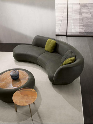 Textile Sofa 3 Seater Upholstery Leather Modern Relax Seat Luxury Furniture Corner sofa Round
