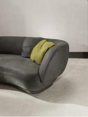 Textile Sofa 3 Seater Upholstery Leather Modern Relax Seat Luxury Furniture Corner sofa Round