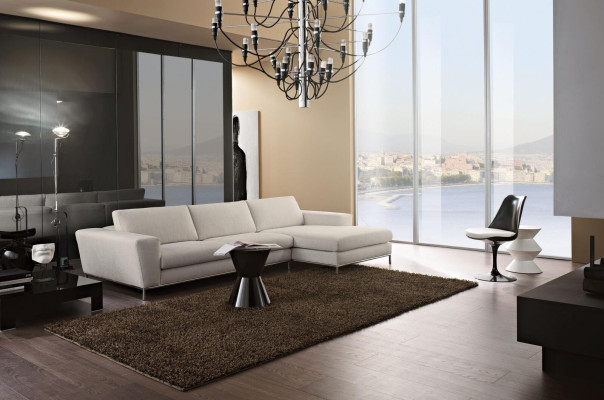 Textile Luxury Corner sofa L-shape Upholstery Modern White Seat Furniture Living room Eck new