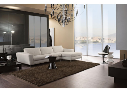 Textile Luxury Corner sofa L-shape Upholstery Modern White Seat Furniture Living room Eck new