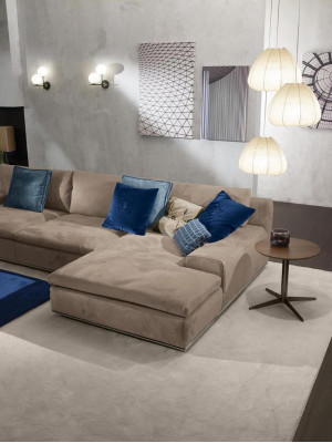 Corner sofa L-shape Couch Luxury Italian Furniture Sofa Gray PRIANERA Living room