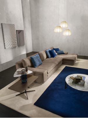 Corner sofa L-shape Couch Luxury Italian Furniture Sofa Gray PRIANERA Living room
