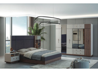 Modern Bedroom Furniture Luxury Double bed 2x Bedside tables Wardrobe