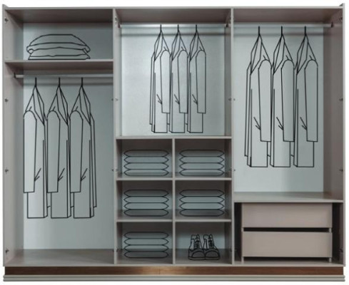 White Bedroom Wardrobe Glass Cabinet Wooden Cabinet Modern Furniture