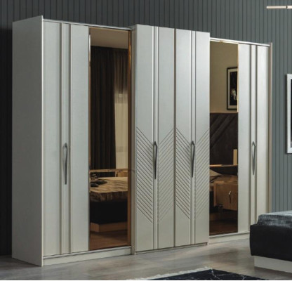 White Modern Wardrobe Bedroom 4-door Wood Wardrobe new