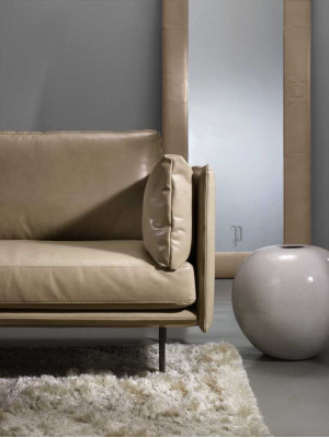 Luxury Three Seater Prianera Couch Relax Upholstery Furniture Beige Couches Sofas Leather