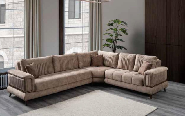 Modern sofa Corner sofa Textile furniture Comfortable sofa L-shape Beige Color new