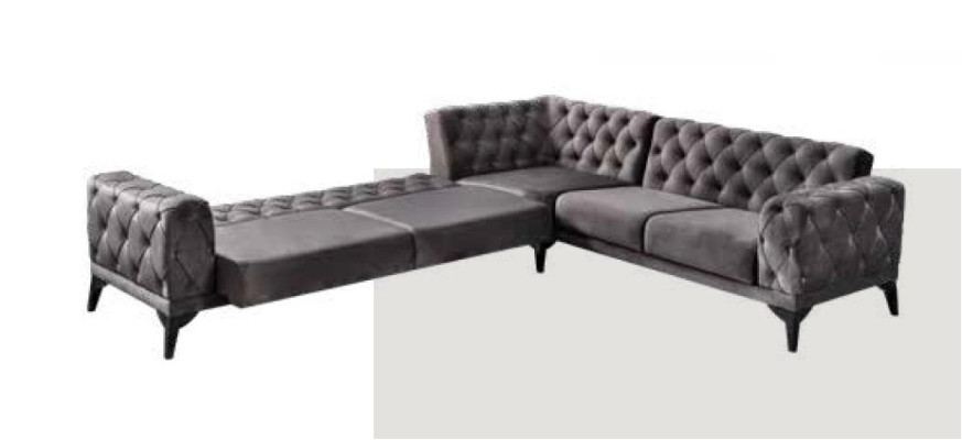 Modern Sofa Corner sofa Textile Living room furniture Sofa L-shape Gray Luxury new