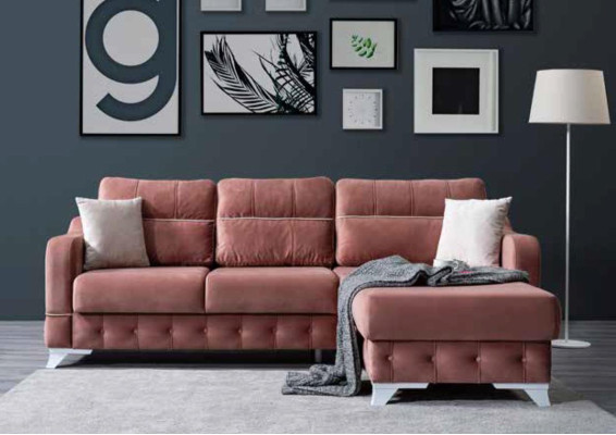 Luxurious Living room sofa Sofa L-shape Modern Comfortable in Pink Color new