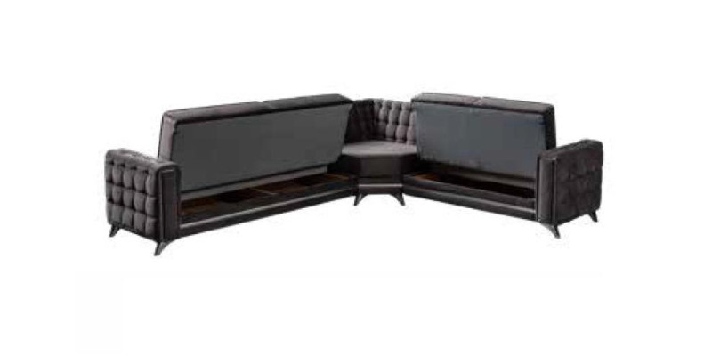 Corner sofa in gray textile furniture comfortable L-shaped sofa modern new
