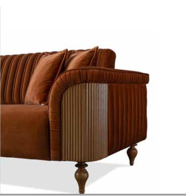 Modern Brown Living room Sofa Two-seater Fabric Sofa Luxury Designer Furniture