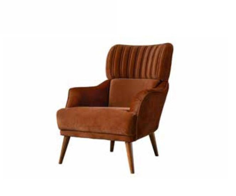 Armchair single chair 1-seater designer armchair seat cover fabric in brown colorNew