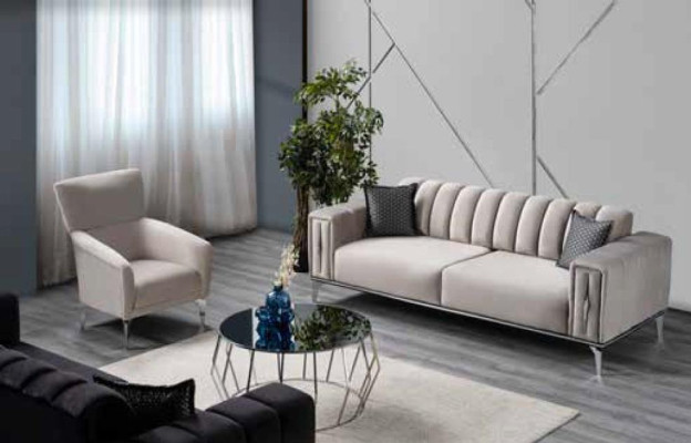 Comfortable upholstered armchair, luxury armchair, modern style, color black for living room