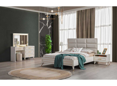 Large Bedroom Set Double bed Dressing Table Stool Mirror 6pcs