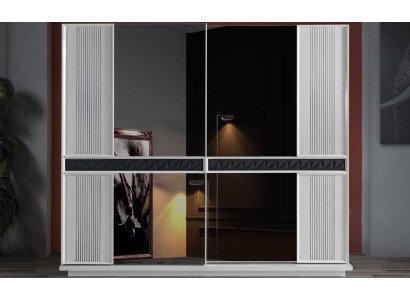 White-Brown Wardrobe exclusive r Wooden Cabinet Bedroom Furniture