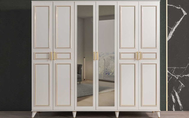 White Wardrobe Glass Cabinet Bedroom Designer Wood Furniture new