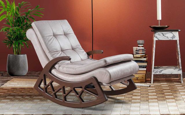 Modern Wood Rocking Chair Noble Living room Relax Furniture Wooden frame new