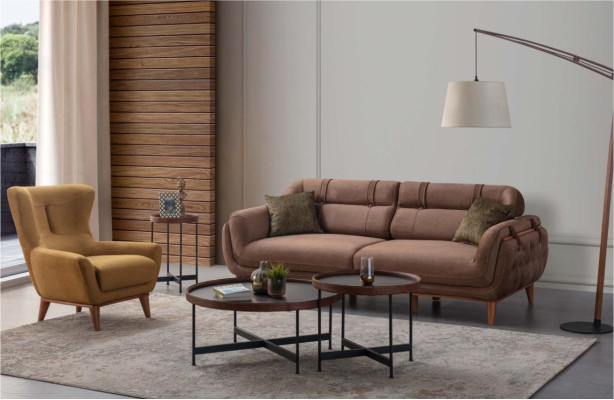 Stylish living room upholstered designer sofa set 3+1 set