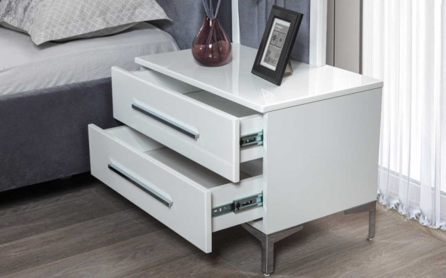 White Wood Bedside tables Designer exclusive r Bedside table Bedroom Furniture